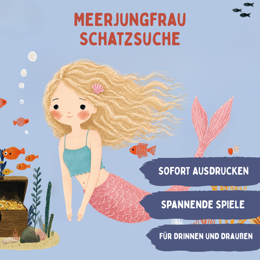 Meerjungfrau Schatzsuche zum Kindergeburtstag