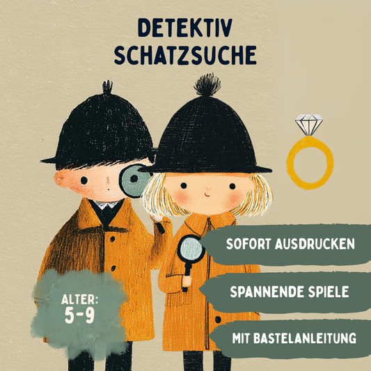 Schatzsuche Detektiv zum Ausdrucken