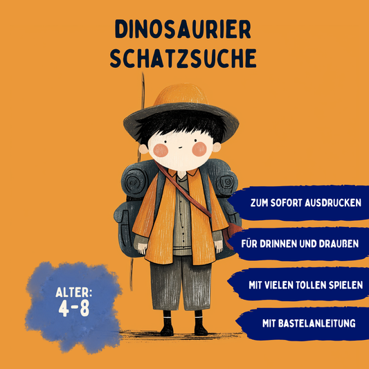 Schatzsuche Dinosaurier zum Ausdrucken
