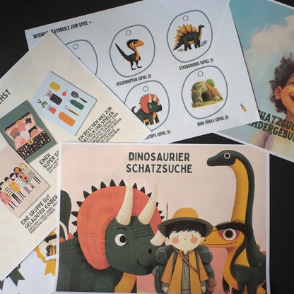 Schatzsuche Dinosaurier zum Ausdrucken