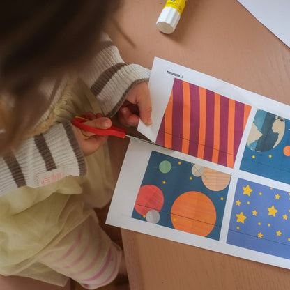 Kinder basteln Pusterakete bei der Astronauten Schatzsuche