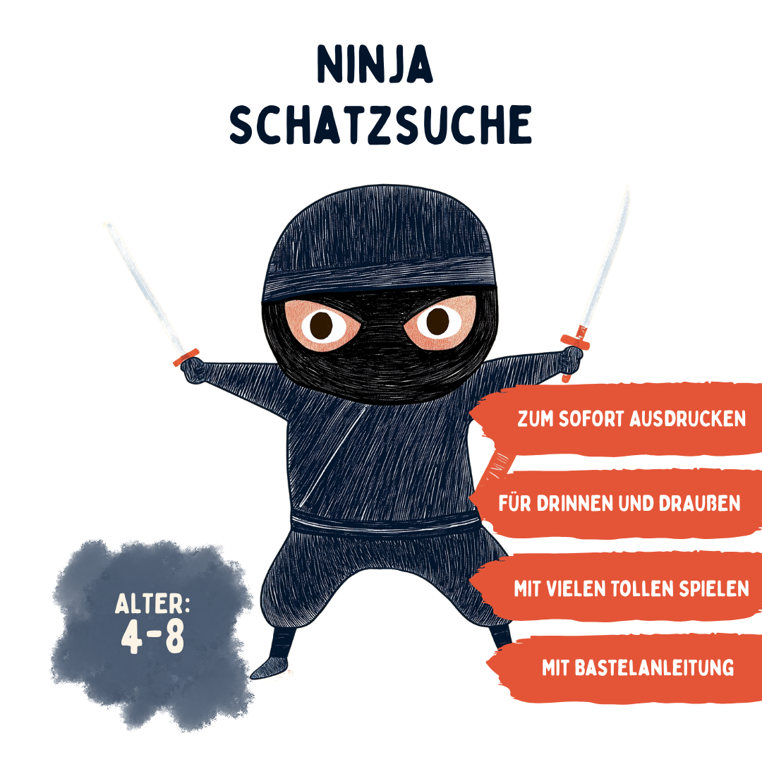 Ninja Schatzsuche Inhalt – Aufgaben und Rätsel für Kinder