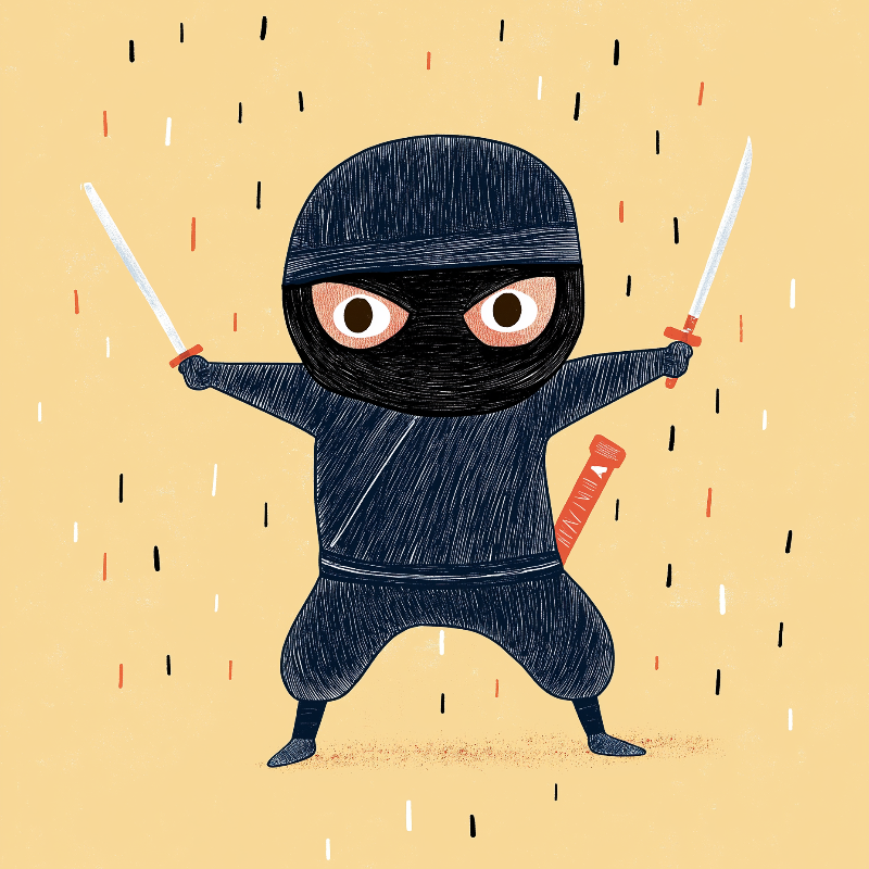 Ninja Schatzsuche zum Kindergeburtstag – Cover Illustration