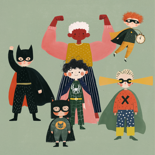 Superhelden Schatzsuche zum Kindergeburtstag – Cover Illustration