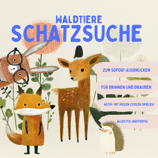 Wald Schatzsuche PDF Inhalt – Aufgaben und Rätsel für Kinder