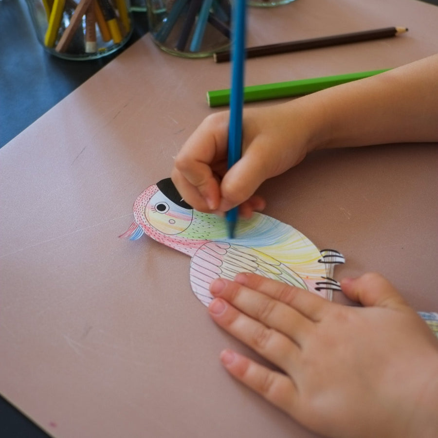 Piraten Schatzsuche Papagei basteln – Kind gestaltet Papagei-Bastelei zum Kindergeburtstag