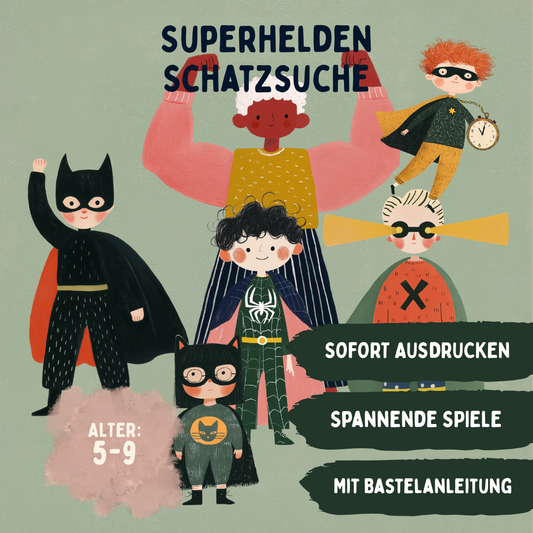 Schatzsuche Superhelden zum Ausdrucken