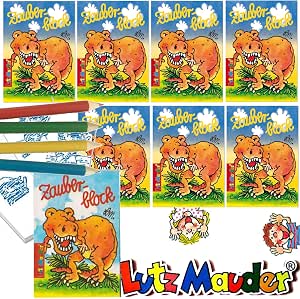 Dinosaurier Zauberblöckchen mit Buntstiften